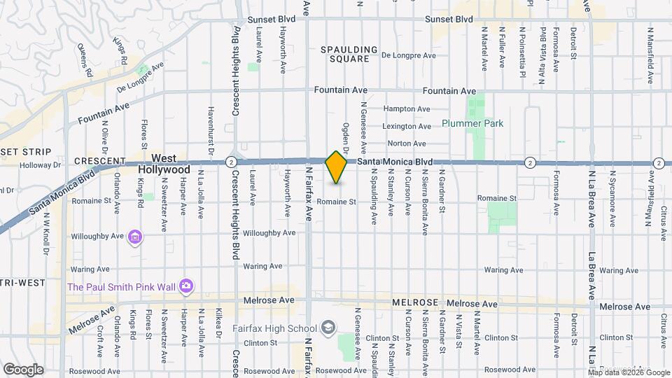 1021 N Ogden Dr Mapa y Detalles de la Ubicación