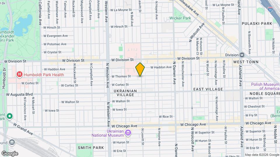 1052 N Leavitt St, Unit 2 Map and Location Details