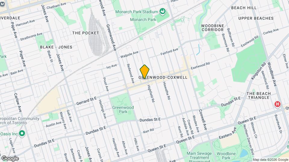 1324 B Gerrard St E Map and Location Details