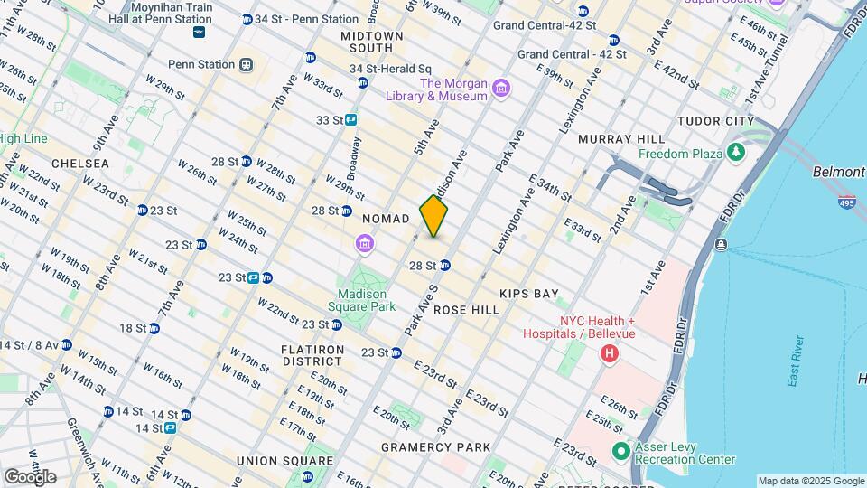 36 E 29th St Map and Location Details