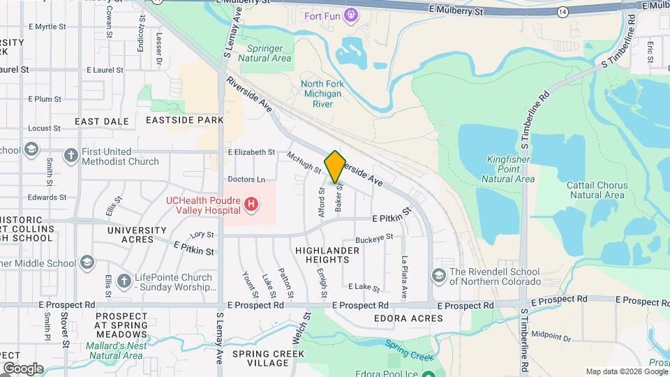 1105-1107 Baker St Map and Location Details