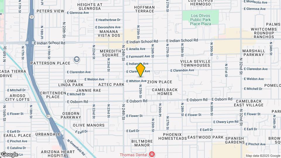 2502 E Whitton Ave Map and Location Details