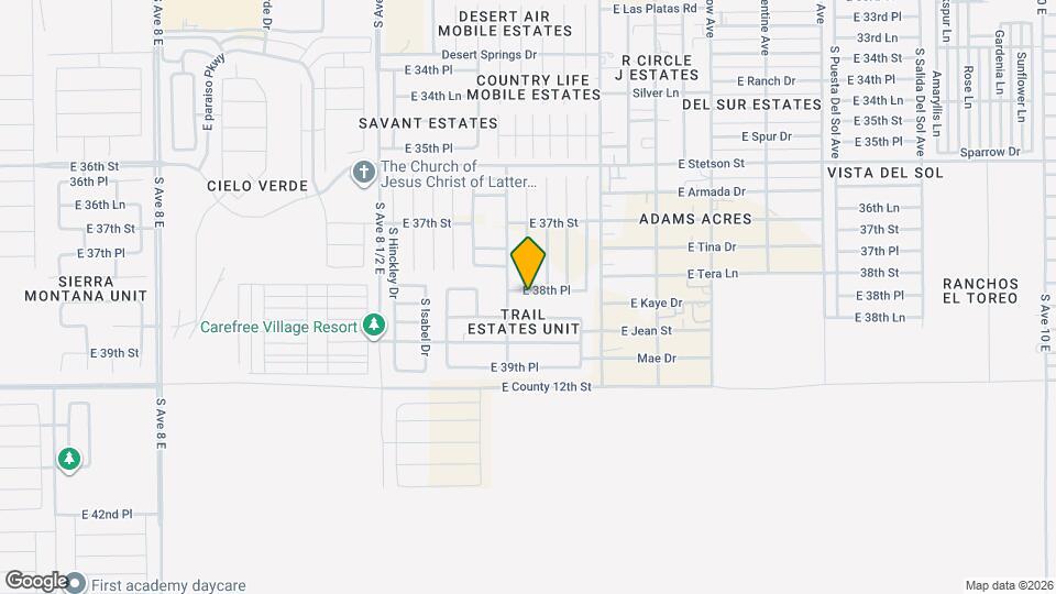 8845 E 38th Pl Map and Location Details