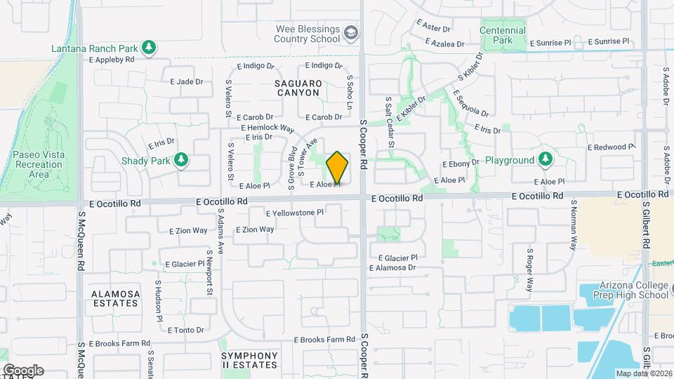 1945 E Aloe Pl Map and Location Details