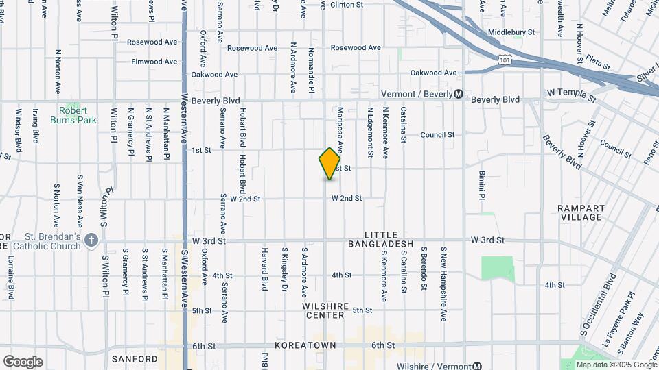 128 S Normandie Ave Map and Location Details