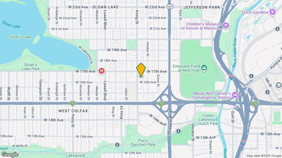 1612 Irving St Map and Location Details