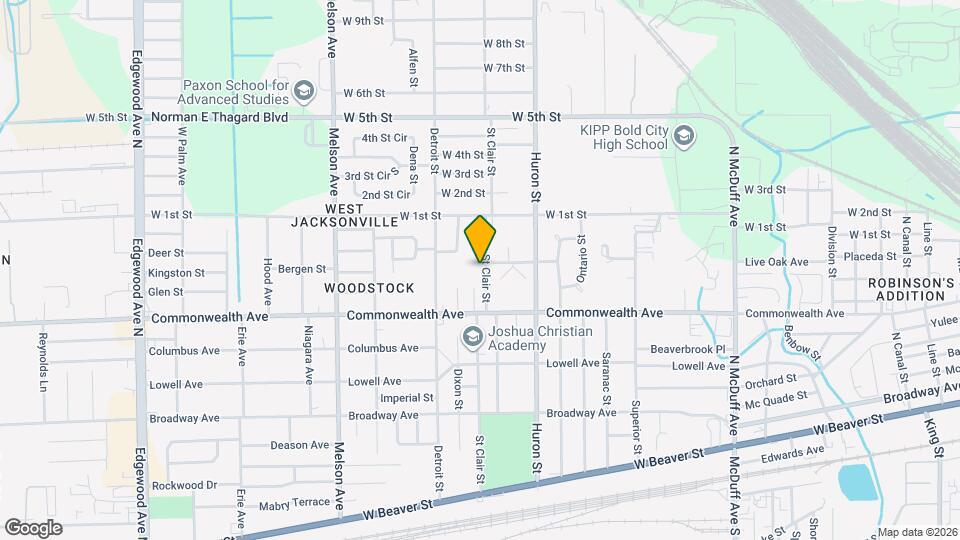 1042 St Clair St Map and Location Details