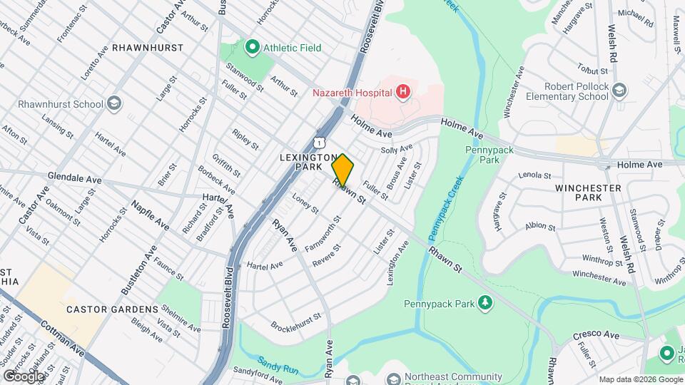 2722 Rhawn St, Unit B Map and Location Details