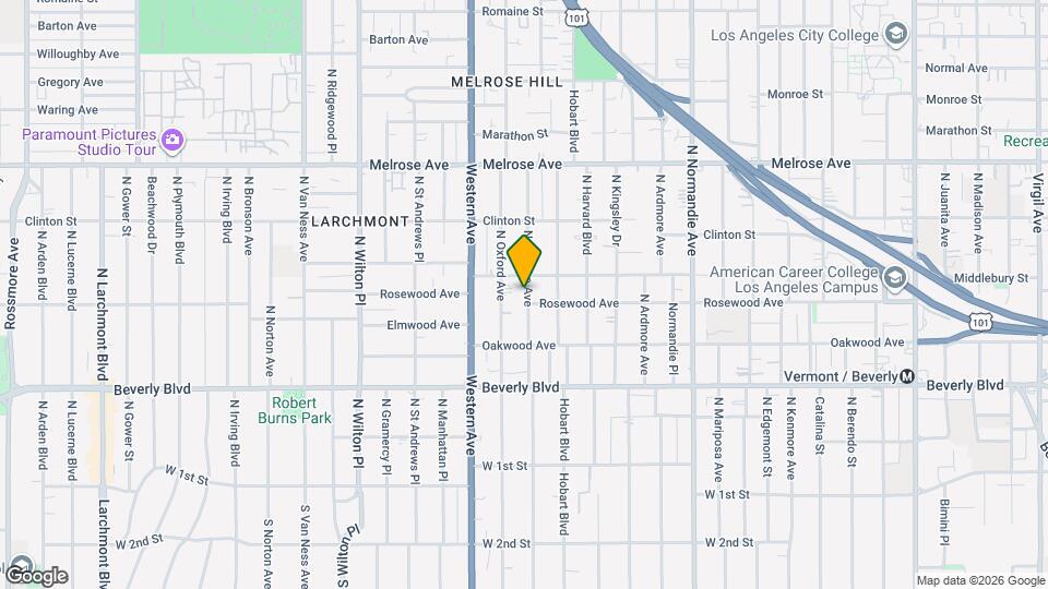 457 N Serrano Ave Map and Location Details