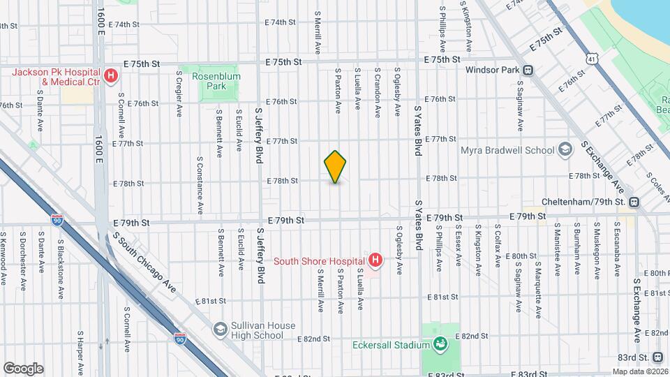 7812 S Paxton Ave Map and Location Details