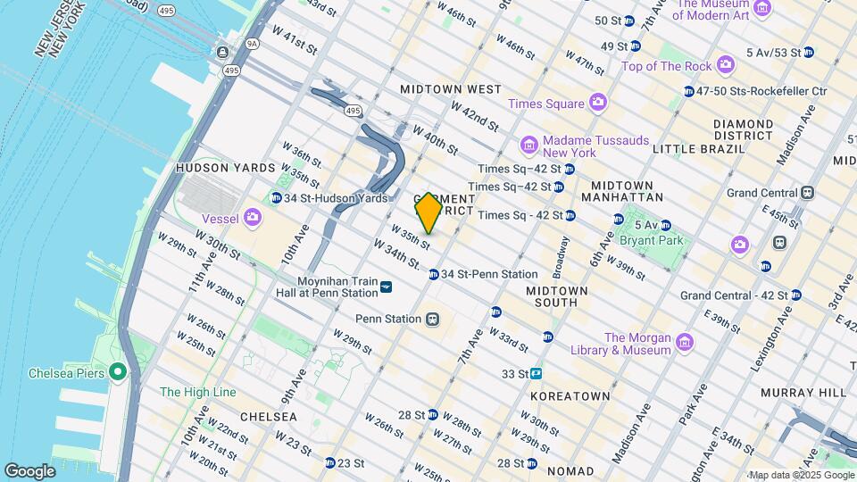 317 W 35th St Map and Location Details