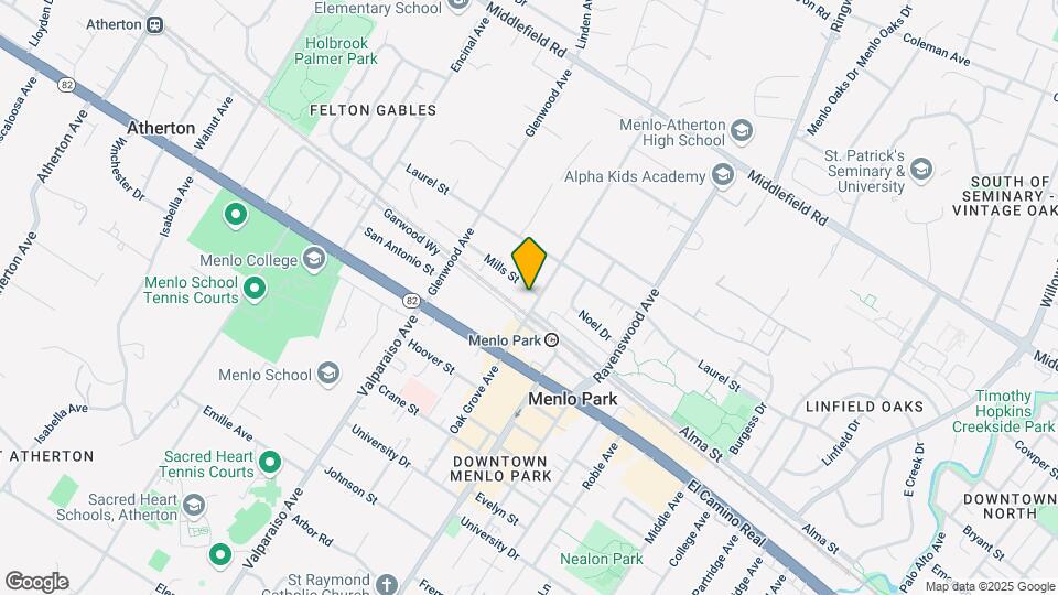 510 Oak Grove Ave Map and Location Details