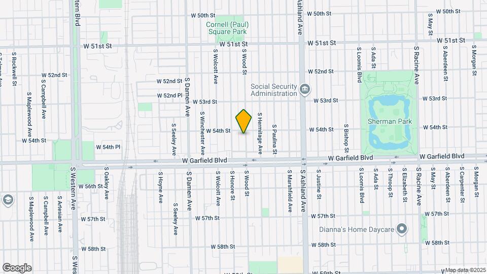 5412 S Wood St Map and Location Details