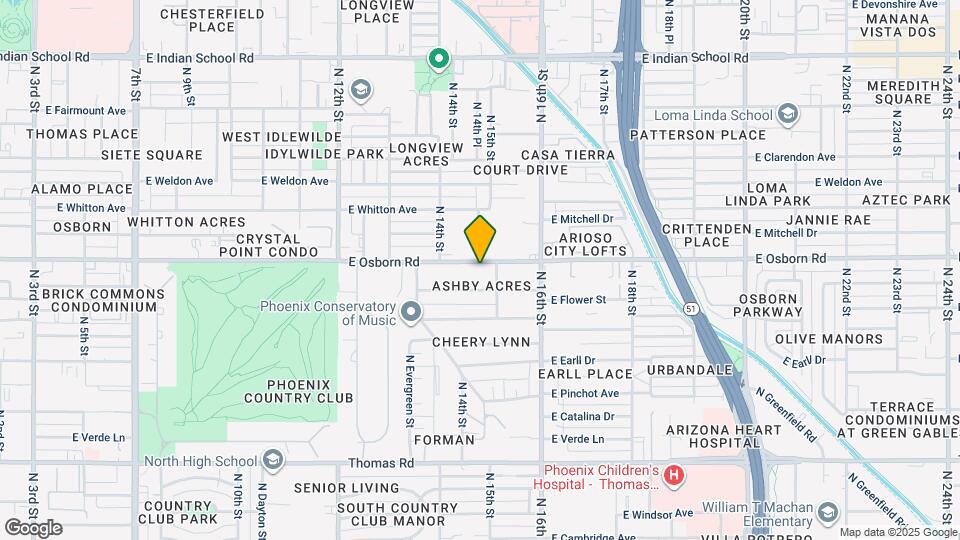 1443 E Osborn Rd Map and Location Details