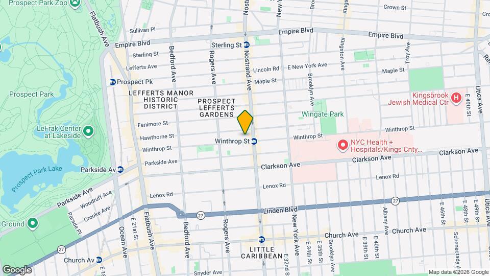 Spacious 2 Bed 2 Bath in Prospect Lefferts Gardens - Rooftop Access & More! Map and Location Details