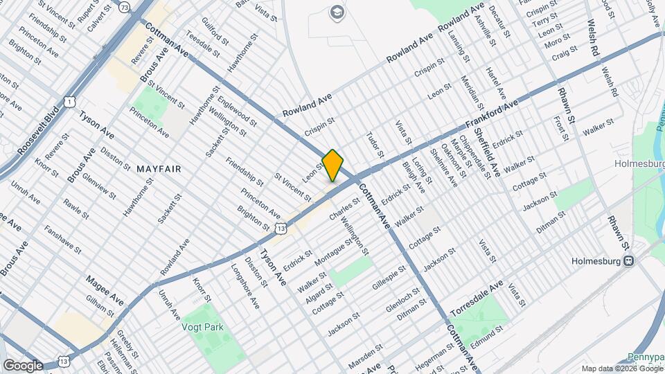 7242 Frankford Ave Map and Location Details