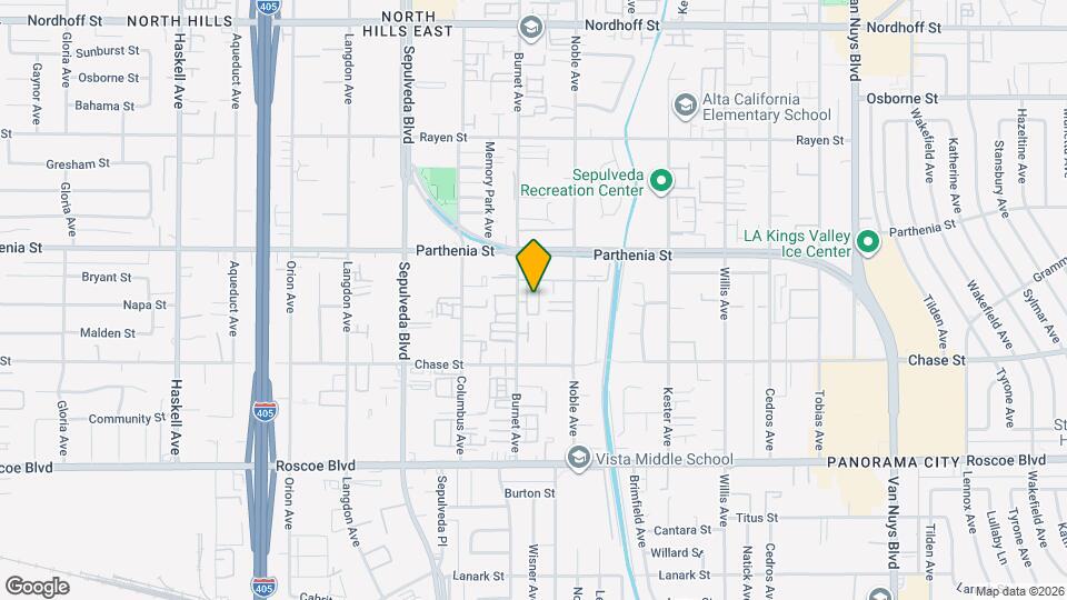 8554 Burnet Ave, Unit 141 Map and Location Details