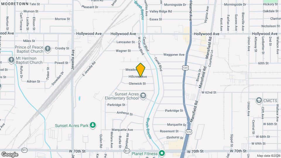 2933 Hillcrest Ave Map and Location Details
