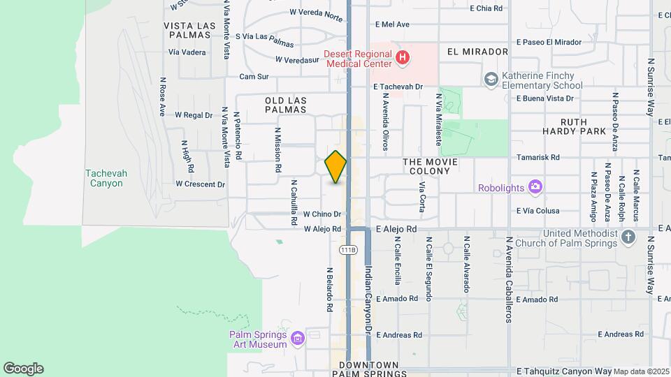 641 North Palm Canyon Drive Map and Location Details
