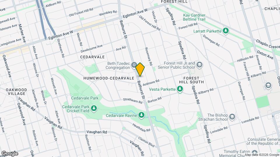 1661 Bathurst St, Unit 1 Map and Location Details