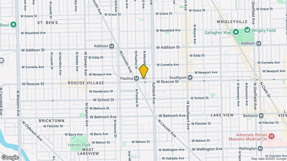 1636 W Roscoe St Mapa y Detalles de la Ubicación