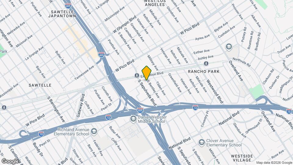 2523 S Bentley Ave Map and Location Details