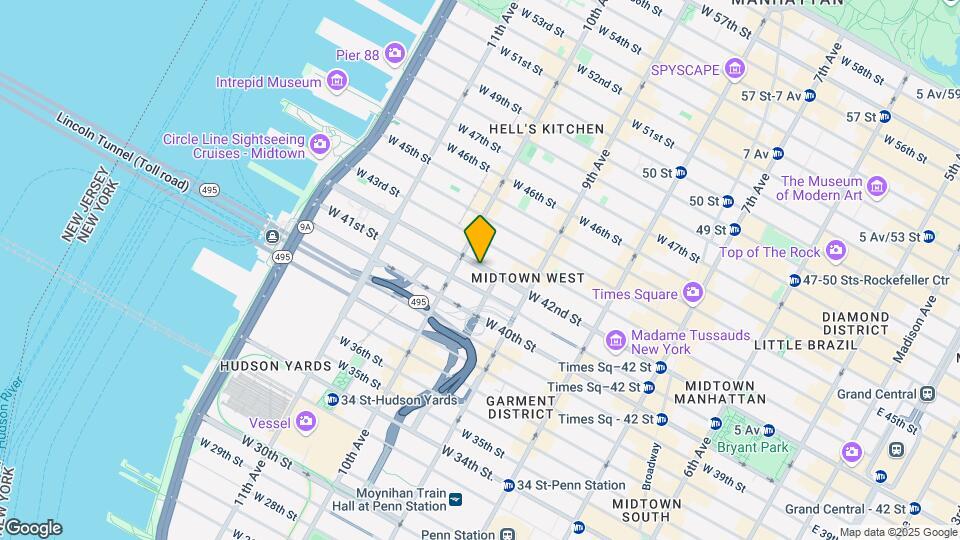 450 W 42nd St, Unit APT 42K Map and Location Details