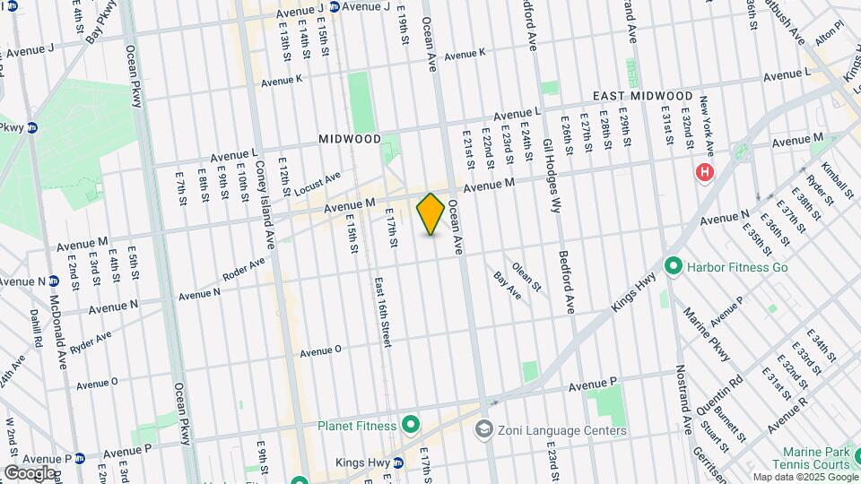 1384 E 19th St Map and Location Details