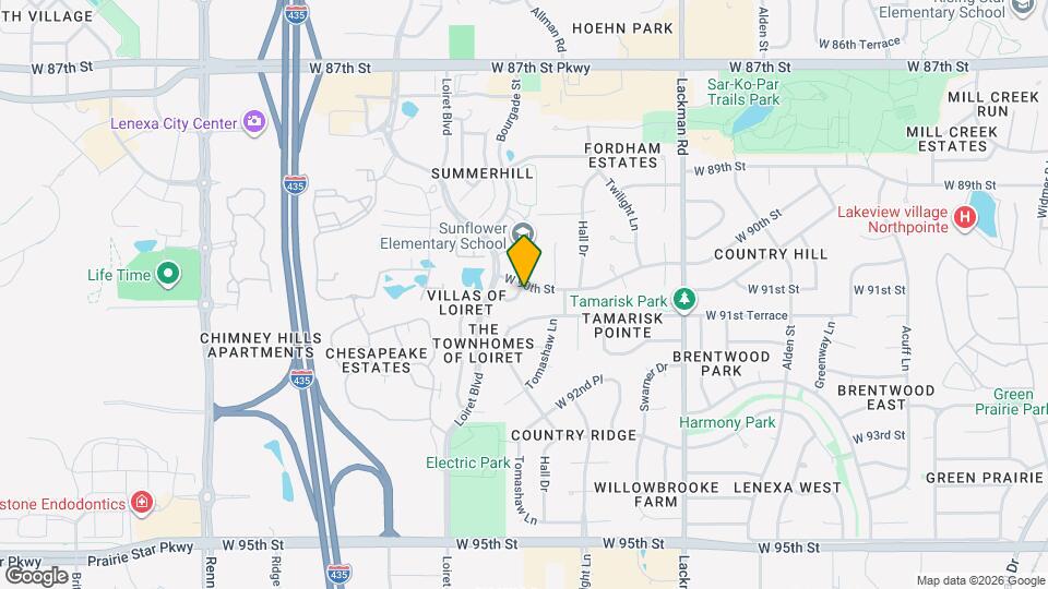 15613 W 90th St Map and Location Details