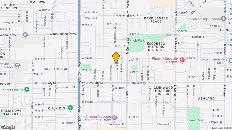 530 N Drew St W, Unit Front Unit Map and Location Details