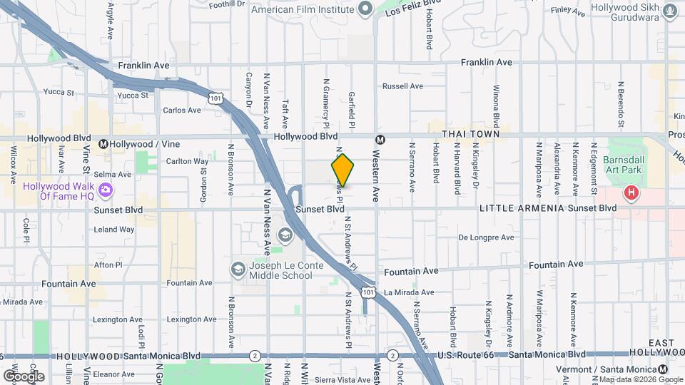 1546 N St Andrews Pl Map and Location Details