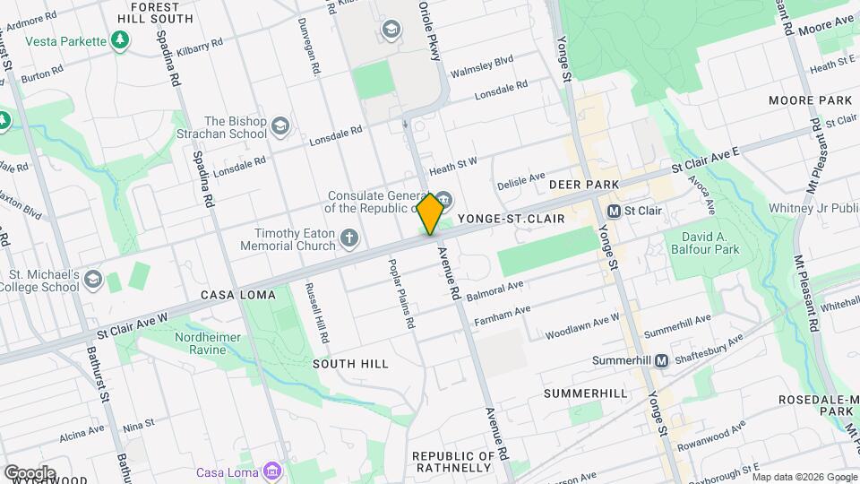 155 St Clair Ave W, Unit 1801 Map and Location Details