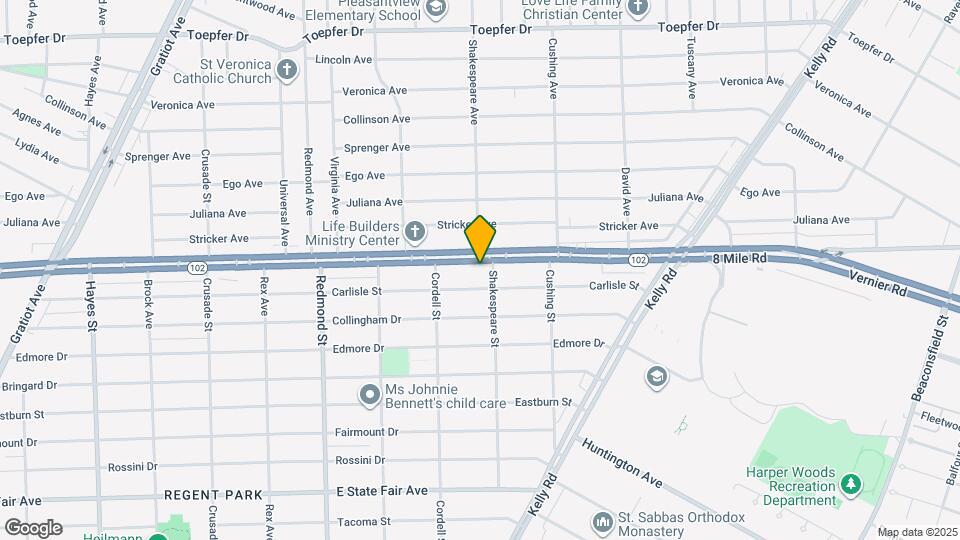 16494 E 8 Mile Rd Map and Location Details