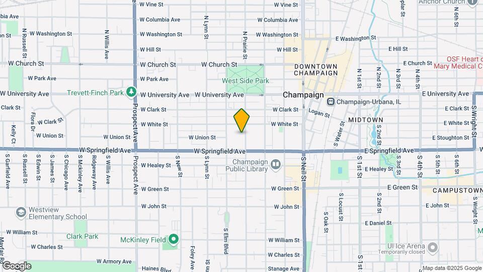 307 S Prairie St Map and Location Details