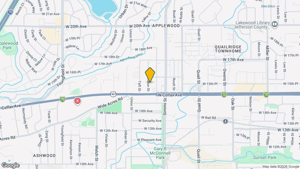 1550 Tabor St Map and Location Details