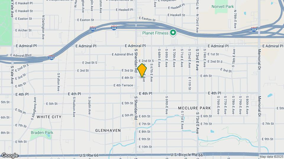 406 S 66th E Ave Map and Location Details