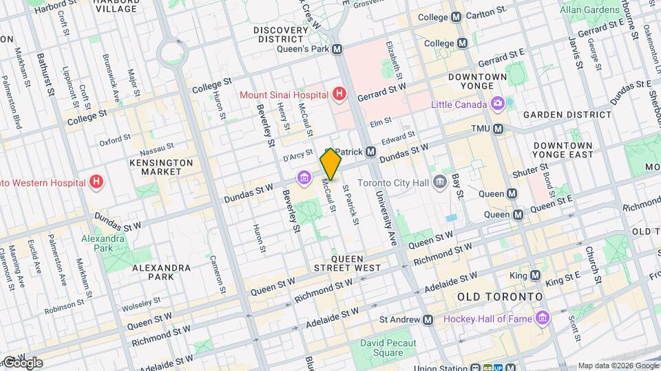 105 McCaul St Map and Location Details