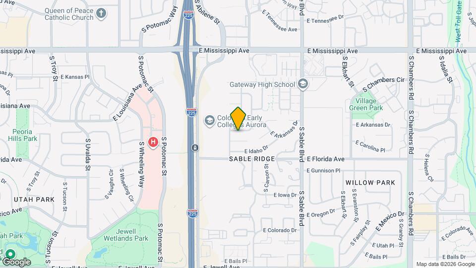 13974 E Arkansas Pl Map and Location Details