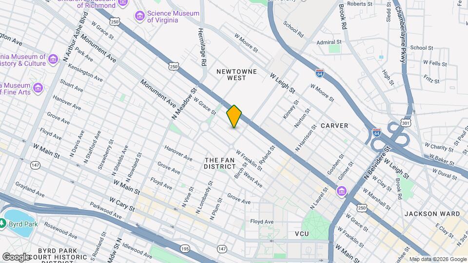 1613 W Grace St Map and Location Details