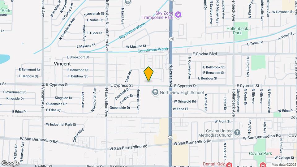 1033 W Cypress St Map and Location Details