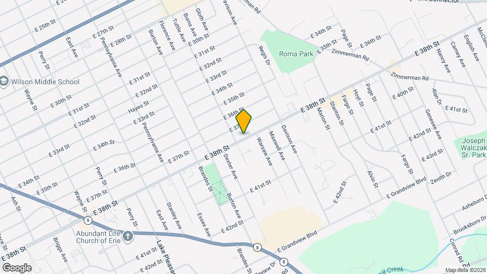 1318 E 38th St Mapa y Detalles de la Ubicación