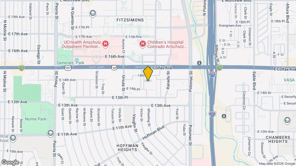 1380 N Uvalda St, Unit A1 Map and Location Details