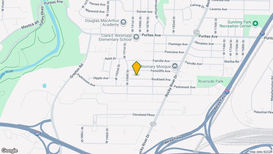 18804 Rockland Ave Map and Location Details