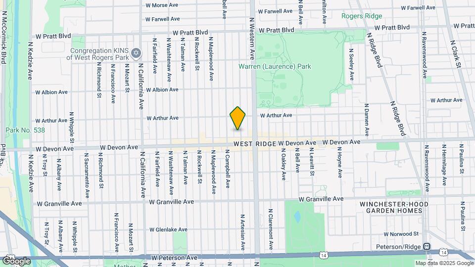 6420 N Artesian Ave Map and Location Details