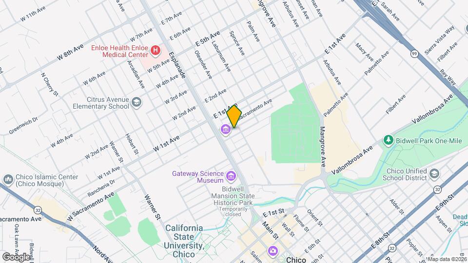 184 E Washington Ave Map and Location Details