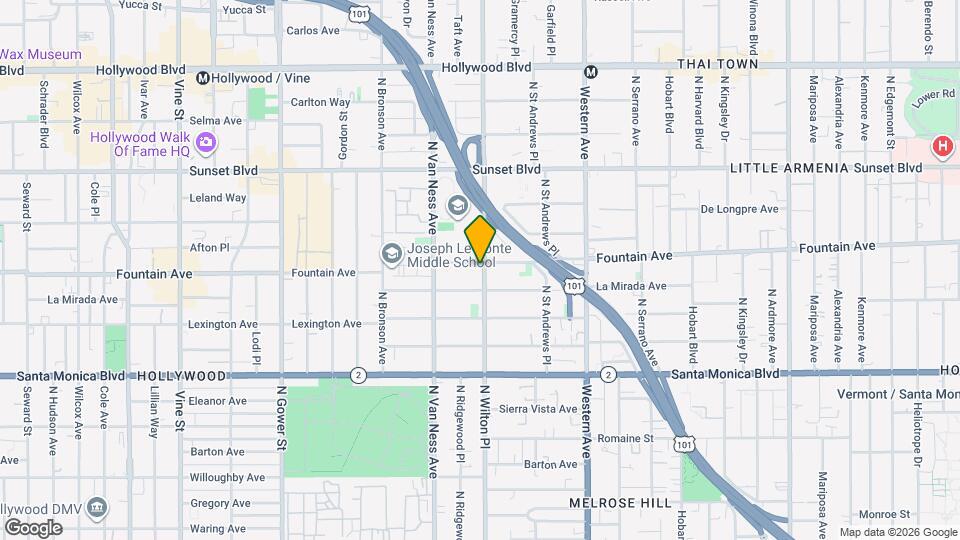 1275 N Wilton Pl Map and Location Details