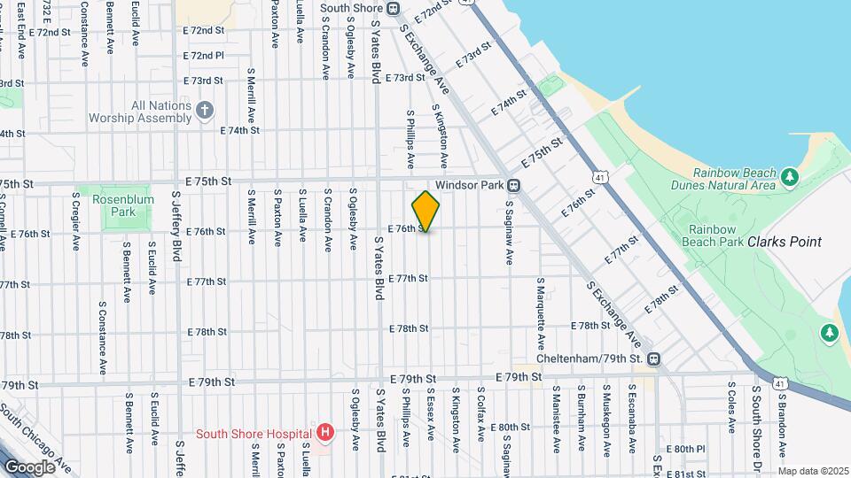 7609 S Essex Ave Map and Location Details