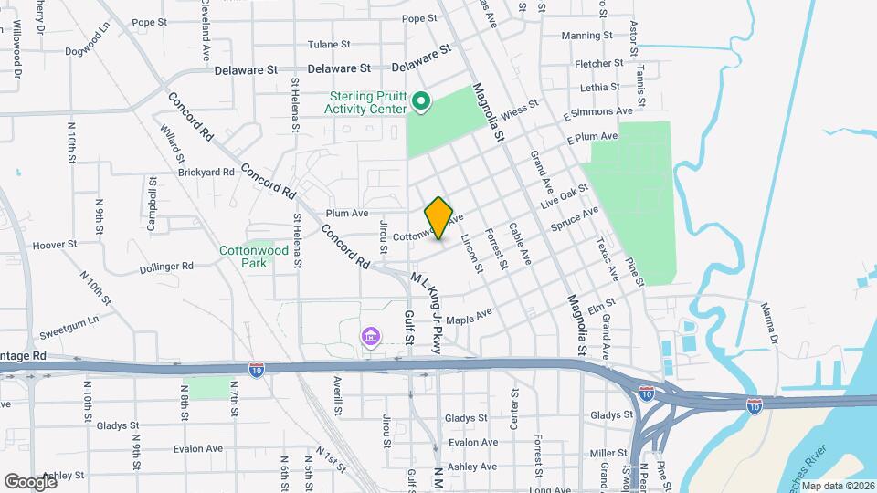 1420 Live Oak St Map and Location Details