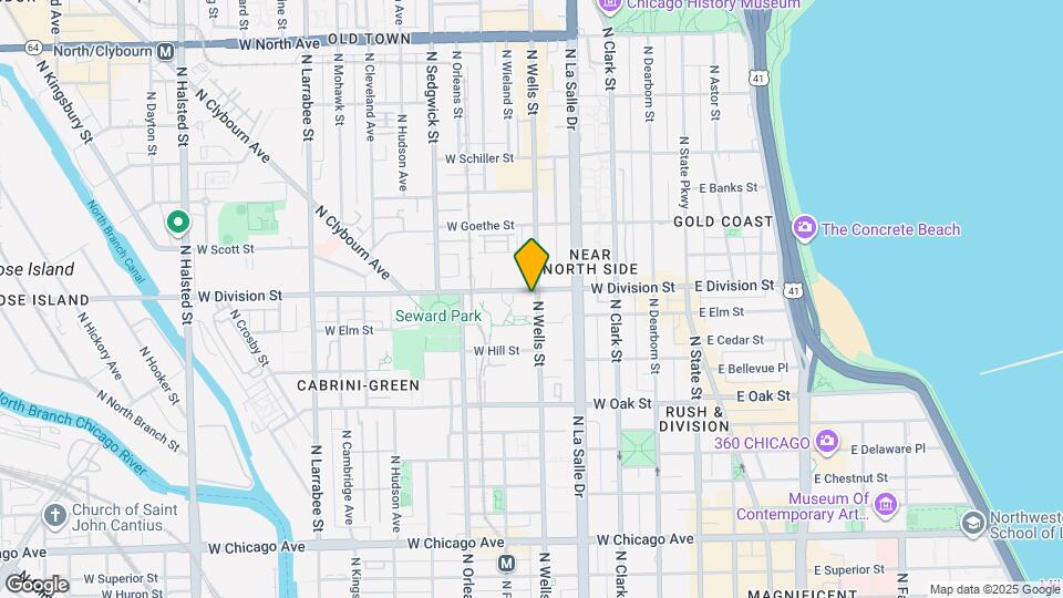 201 W Division St Map and Location Details