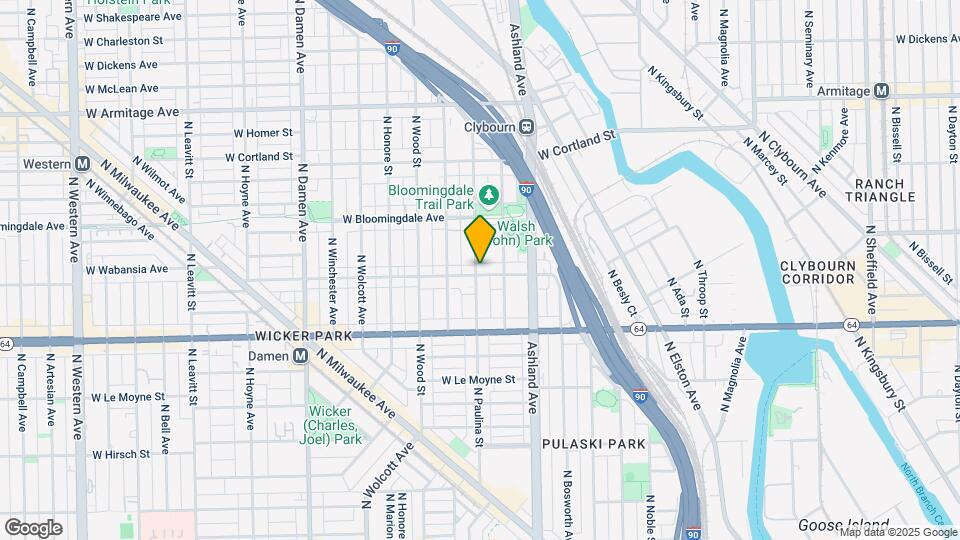 1652-1658 W Wabansia Ave Mapa y Detalles de la Ubicación